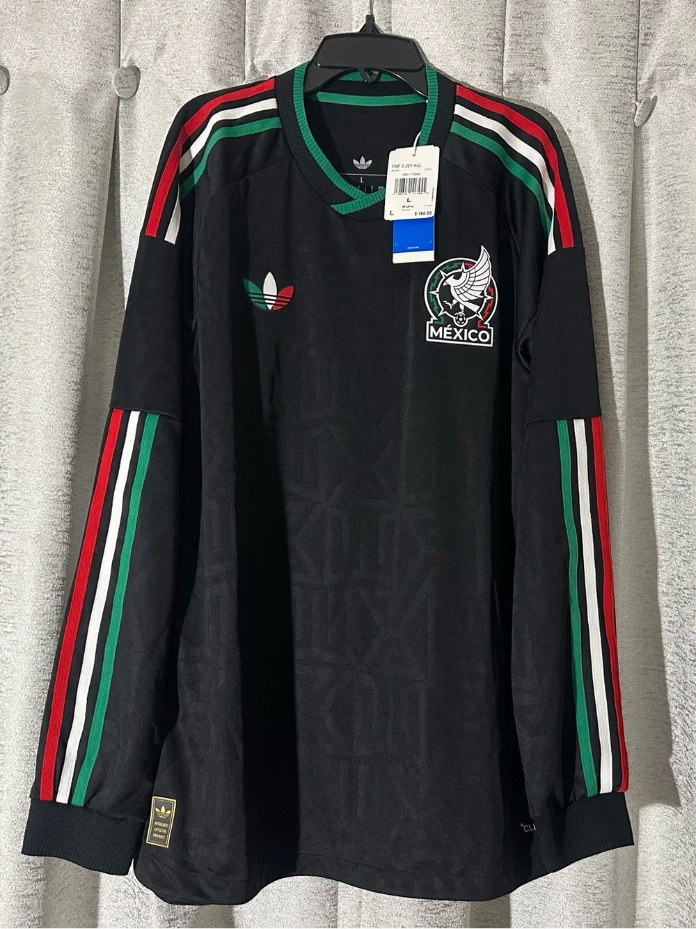 Mexico 26/27 Third Long Sleeve Adidas Climacool+ Authentic Jersey Size L NWT